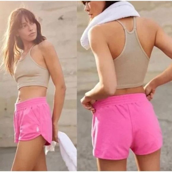 Free People Pants - NWT Free People Movement Get Set 100% Cotton Workout Short Haute Pink L